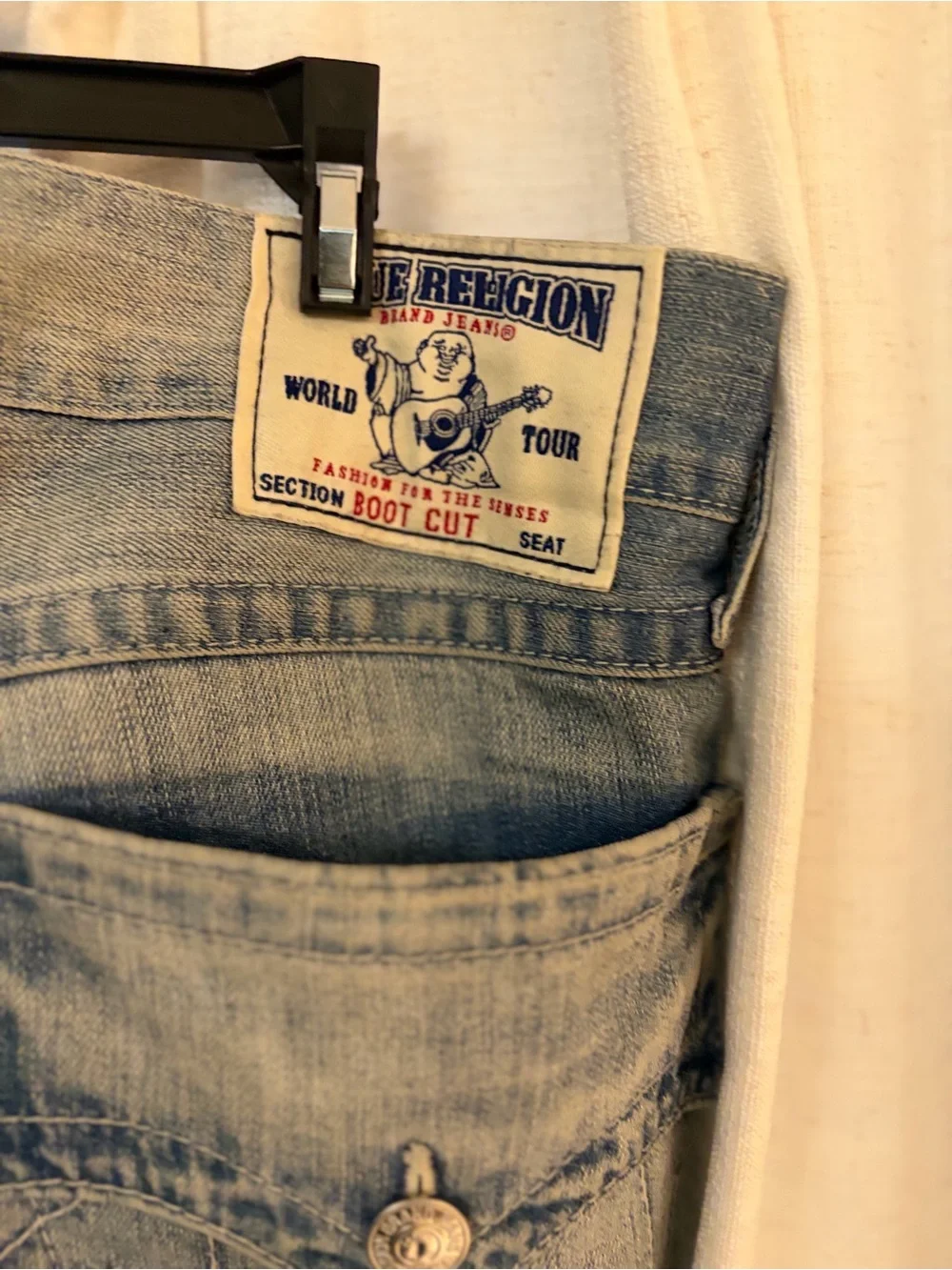 True Religion Men's Blue Bootcut Jeans with Fading waist 33
